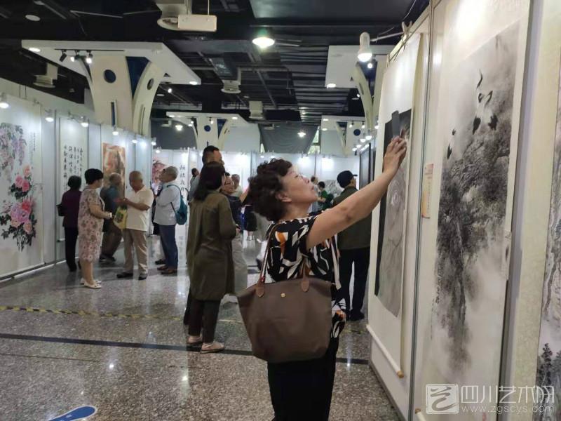 四川省书画界庆祝新中国成立70周年书画展在四川科技馆开幕
