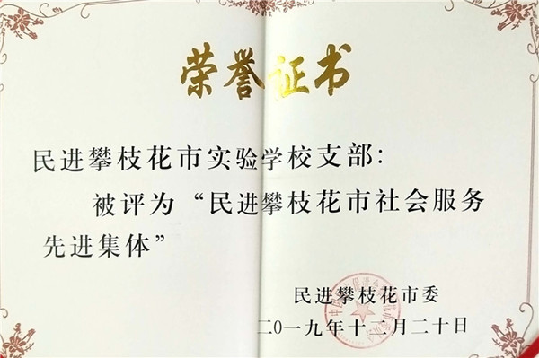 民进攀枝花市实验学校支部基层组织建设硕果累累
