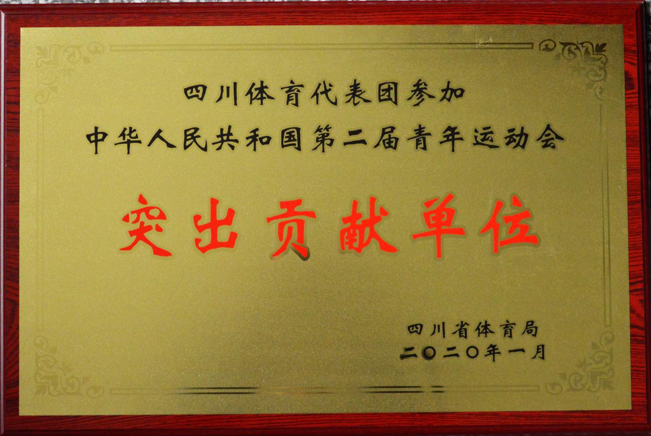 泸州市教育和体育局被授予“四川体育代表团参加中华人民共和国第二届青年运动会突出贡献单位”